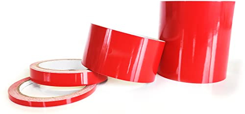 Zierstreifen rot Karmin Glanz in 10 m Länge Aufkleber Folie für Auto Boot Jetski Modellbau Klebeband Dekorstreifen - Karminrot (10 mm)