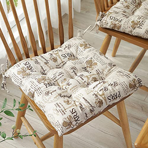 OLAMASA Stuhlkissen, Vintage-Design, Polyester-Baumwoll-Füllmaterial, Möbelkissen, 40 x 40 cm, quadratisch, waschbar, Stuhlkissen für Esszimmer, Küche, Büro, Raumdekoration, 6 Stück