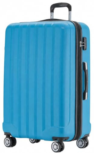 BEIBYE TSA-Schloß 2080 Gepäck Zwillingsrollen Reisekoffer Koffer Trolley Hartschale Dehnungsfuge (Turquoise, L)