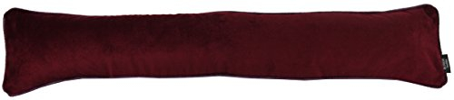 McAlister Textiles Matter Samt | Zugluftstopper mit Füllung | 18cm x 100cm in Weinrot | wachbarer Deko Windstopper Kissen für Fenster, Türen im Designer Plüsch