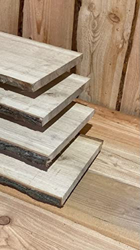 SCHWARTENBRETT EICHE BRETT BOHLE UNBESÄUMT RUSTIKAL DEKO ZAUN RETRO 60cm Länge (4)