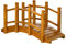 Outsunny Wooden Garden Bridge with Safety Railings, Arc Footbridge for Pond Backyard Stream, Brown