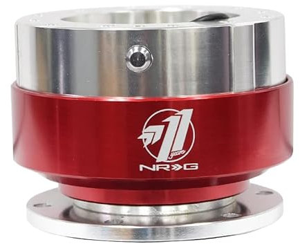 NRG Innovations Gen 1.5 6-Holes Racing Steering Wheel Quick Release Adapter With Mounting Bolts, Red Ring, NRG-SRK-100RD