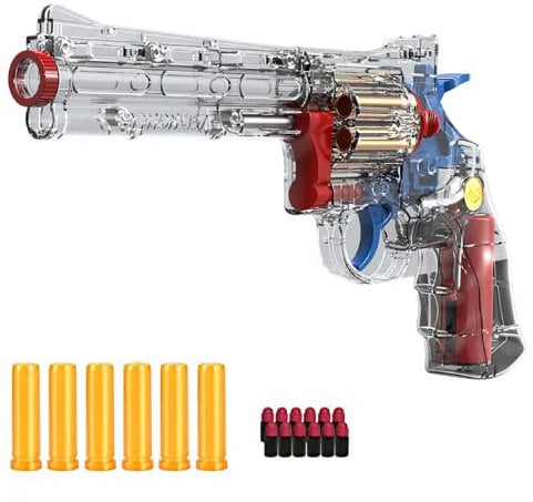 Toy Guns for Outdoors, Soft Dart Plastic Revolver Toy with Shell Ejecting, Boys Garden Game Birthday Gift