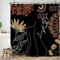 Uiiooazy Rideau Douche Noir, Rideau de Douche 180x240cm Anti Moisissure Abstrait Feuilles Vert Fleuri Rideaux de Baignoire Tissu Lavable Imperméable Polyester Rideaux Salle de Bain avec 12 Crochets
