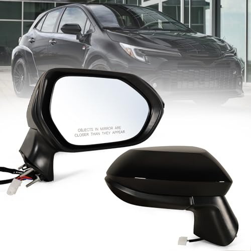 Lqito Spiegel für die rechte Beifahrerseite, passend für Toyota Corolla Limousine 2019–2023, mit Power-Glas, ohne beheizt, ohne Blinker, ohne toten Winkel, Schwarz, ersetzt 8791006800 (3-polig)