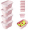 Mypicompany. Recipientes Herméticos para Alimentos, 4 Piezas (4 x 750ml). Envases para Alimentos Aptos para Microondas y Lavavajillas. Envases de Plastico con Tapa Color Rosa.