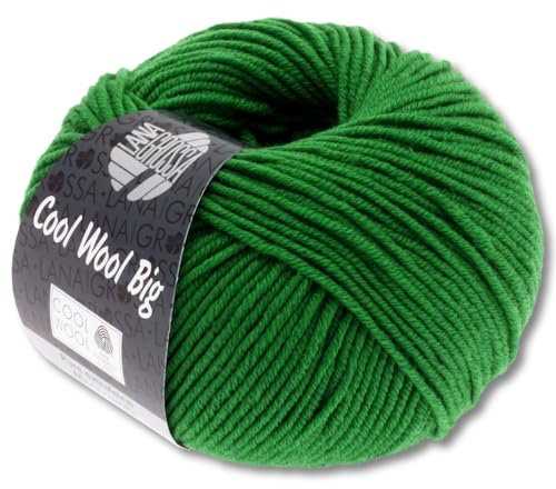 Frida's Wollhaus Lana Grossa 50g Cool Wool Big Merinowolle Wolle Garn Häkeln Stricken 24 Farben (939 | Dunkelgrün)