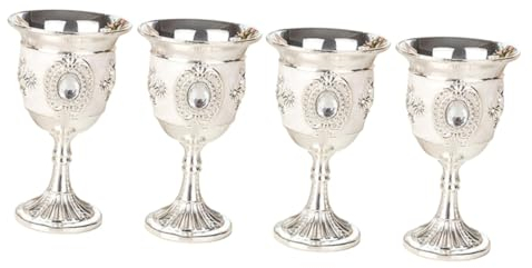 TOPBATHY 4 Stück Kelch Weingläser Beerpong Vintage Martini-Gläser Königskelch Kelch Ornament Hochzeitsdekorationen Weinbecher Metallbecher hohe Füße Weinglas eine Tasse schmücken