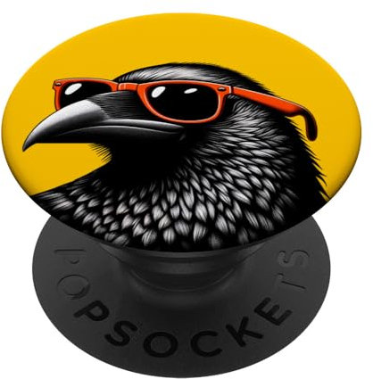 Coole Amsel Vogel trägt Sonnenbrille Grafik Kunst PopSockets mit austauschbarem PopGrip