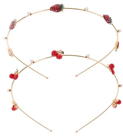 MUSISALY 2 Stück Kirschstirnband Mit Erdbeer Design Haarzubehör Für Frauen Haarreif Kirsche Für Alltag Party Hochzeit Brautjungfern Familienfeiern Geschenkidee