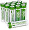 POWJIELI Ni-MH Rechargeable AA Batteries,High Capacity Pre-Charged 1.2V 1000mAh Double A Solar Batteries for Outdoor Solar Lights, String Lights，Pathway Lights(Pack of 12)