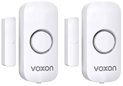VOXON Alarma Para Puertas y Ventanas, Fácil de Instalar, Alarma Antirrobo Magnética para Puertas y Ventanas con 100 dB de Volumen para la Seguridad de los Niños en Casa y Tiendas (2 unidades)