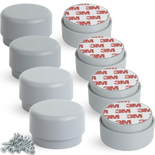 F!XBL Möbelfüße verstellbar selbstklebend Füße für Möbel Ø 55 mm Möbelerhöhung 23-35 mm hoch 8er Set Möbelbeine Rund Grau