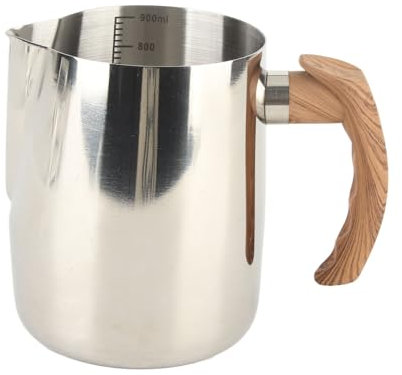 Brocca per schiuma di latte, tazza per schiuma di latte con manico Tazza per caffè espresso in acciaio inossidabile Brocca per schiuma di latte in acciaio inossidabile Brocca per (1000ml)