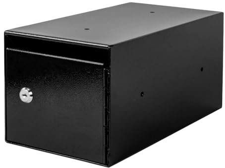 EIENHOSHI Steel Cash Drop Box, Money Safe Box with Tamper-Proof Slot, Mountable Cash Box with Lock for Hotels, Apartments