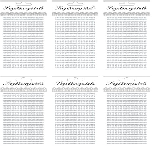 Mcoser Silver Rhinestone Stickers 6mm Self-Adhesive Acrylic Crystal Gems Stickers for Nails, Face, Clothes, DIY Craft Decorations (6 Sheets)