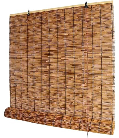 Natürlicher Schilfvorhang,Küchen Bambus Rollos,Wohnzimmer Tee Zimmer Shop Dekoration Beschattung Trennwand Vintage Stroh Vorhang, 50-140cm breit(W140xH310cm/55x122in)