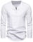 Meilicloth Mens Long SleeveT Shirts Henley T Shirt Casual Solid Pullover V Neck Top for Men White XL