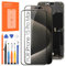 Arbilato OLED for iPhone 15 Pro Max Screen Replacement LCD Display for iPhone A2849 A3105,A3106,A3108 Digitizer Touch Screen Assembly Repair Parts with Tools(Black)