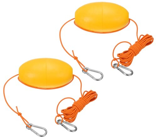 PATIKIL 30FT Schwimmseil Schleppleine, 2er Set Schwere Pflicht Bojenkugel Schwimmleine mit Edelstahlhaken Treibseil Markierungsboje Schwimmseil für Angeln Treiben Kajak, Orange