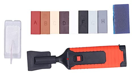 Tile Repair Kit, 8 Color Wax Blocks Electric Heating Pen Set, Ceramic Porcelain Wall Pothole Repair Tool with Sponge Block for