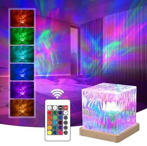 Shenjia Nordlicht Projektor: Sternenhimmel-Projektor mit 16 Farben, der eine Atmosphäre des Nordlicht schafft 3D-Hologramm-Projektor, polarlicht projektor lampe als dekorative Zimmerlampe für Kinder