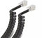 TECHZOCO Cable telefónico, Cable RJ10, RJ9, RJ22, cable de teléfono de línea fija, Diseño en espiral, cable para auricular telefono, 4 hilos 4P4C, 4 Metros estirado, Negro