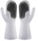 1 paire de gants en caoutchouc pour la vaisselle, gants de vaisselle en silicone, gants de vaisselle isolés en silicone, gants de brosse de nettoyage réutilisables pour femmes, (Gris)