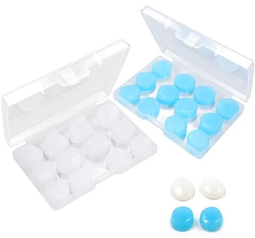 12 Pairs Bio Ears Ear Plugs Silicone for Sleep Noise Cancelling Swimming Earplugs, Soft Reusable Ear Plug for Sleeping Snoring Concerts Airplane 27dB