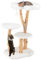 SOARS Rascador de Madera Maciza para Gatos, Árbol para Gatos con 3 Troncos de Peral natural, Cueva para Gatos, cama para gatos, rascador para gatos con pelota de juego, cuerda de yute, 59 x 49 x 110cm