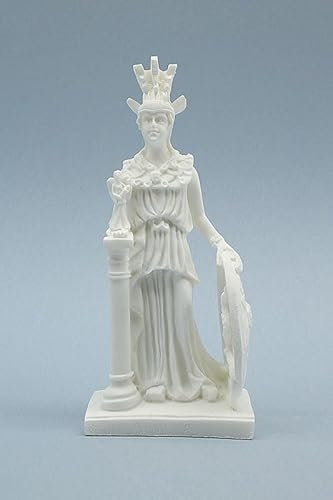Athena Griechische Göttin Statue Weiß Alabaster Skulptur 15cm Klassische Mythologie Dekor