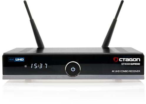 OCTAGON SF8008 V3 (Version 3) UHD 4K Supreme Combo Receiver, Sat- Kabel- & DVB-T2 Receiver, E2 Linux & Define OS, mit PVR Aufnahmefunktion, M.2 M Key, Gigabit LAN, Kartenleser, Sat to IP, WiFi WLAN