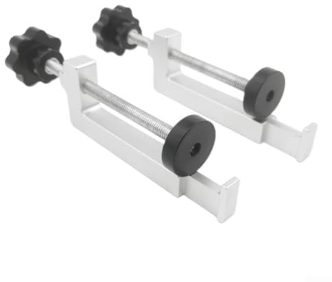 Eawfgtuw Binario di guida in alluminio per sega circolare, guide estruse, accessorio per banco da lavoro per la lavorazione del legno, compatibile con router (1 paio di morsetti)