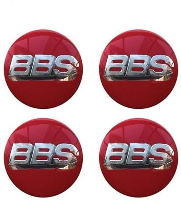 4 Stück Nabenkappen Aufkleber für BBS, Radkappenaufkleber Auto-Radkappen Aufkleber mit Logo Auto Nabe Mitte Abdeckung Dekorative Aufkleber,Red Silver-45mm