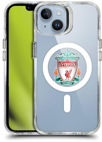 Head Case Designs Officially Licensed Liverpool Football Club Crest Logo Icon Shockproof Bumper Case [Military Grade Protection] Compatible with Apple iPhone 14 and Compatible with MagSafe