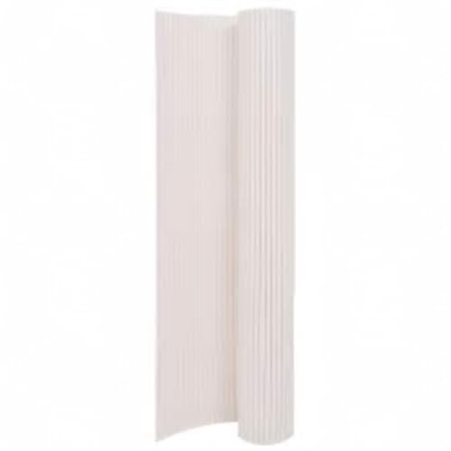 Mokuyary Clôture de jardin double face - 110 x 300 cm - Blanc - Clôture de jardin - Pergola - Brise-vue