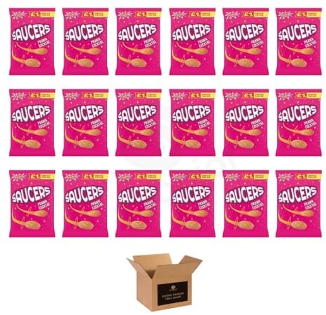 Golden Wonder Variety Crisp Pack Potato Crisps - 3 Pack of Delicious, Crunchy Snacks for Any Occasion | Family-Friendly Multi-Pack 25g (Golden Wonder, Prawn Cocktail Saucers £1-40g x 18pack
