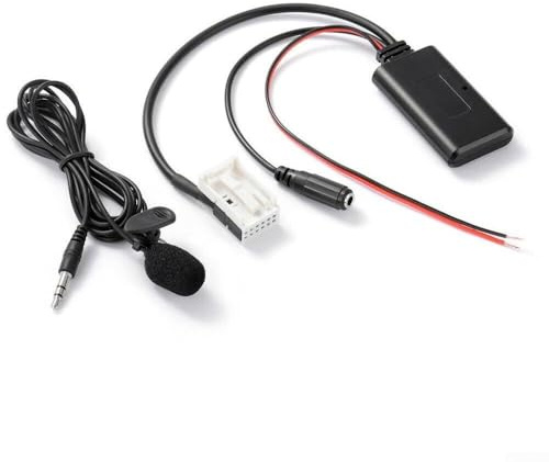 DAZZLEEX 5.0 Aux Kabel mit Mikrofon für Mercedes W245 W203 W209 W164 X164 Audio 20 30 50 APS NTG2 Autoradio Musik Streaming und Freisprecheinrichtung 1,5 m