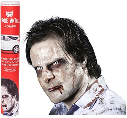 Thumbs Up Ride With a Zombie - Fenstersticker Auto Fensteraufkleber, 30,5 x 30 x 0,1 cm