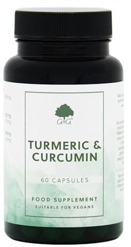 Turmeric & Curcumin 500mg - 95% Curcuminoids - High Strength with Black Pepper for Enhanced Absorption - 60 Vegan Capsules - Natural Anti-Inflammatory - UK-Made - No Additives - G&G Vitamins
