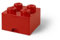 LEGO Brick with 1 Drawer With 4 Knobs, in Red