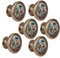 LOVIVER 6-Pack Door Knobs With Bird Flower Pattern - Kitchen Cupboard Drawer Pulls Cabinet Decorative Handicraft Knobs and Pulls