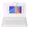 Tastiera e custodia Bluetooth, 7 pollici universale 2 in 1 tastiera senza fili Bluetooth Flip Cover con supporto per iOS per Android da 4,5 -6,8(Bianca)