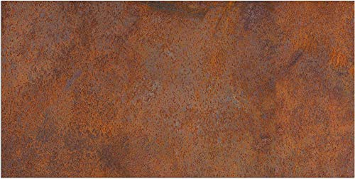 Teppich Läufer Metall-Optik Rost braun rot als Küchenteppich - Rutschfester Küchenläufer in 60x120 cm als Flur Brücke - Waschbarer Teppichläufer für Küche, Schlafzimmer, Wohnzimmer