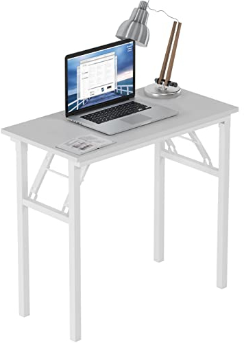 Need Schreibtisch Klapptisch Kleiner Computertisch aus Holzwerkstoffen PC Tisch Bürotisch Arbeitstisch Esstisch für Zuhause, Büro, Picknick, Garten 80 * 40 cm,Weiß
