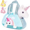 BRUBAKER Unicornio de Felpa Blanco en el Bolso - 20 cm - Peluche en un maletín de Transporte - Azul Menta