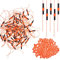 100er-Pack Angeln: Posen Stopper Fadenstopper mit Perlen, Schnurstopper Spirolino - Posenstopper für Forellenangeln (Orange)