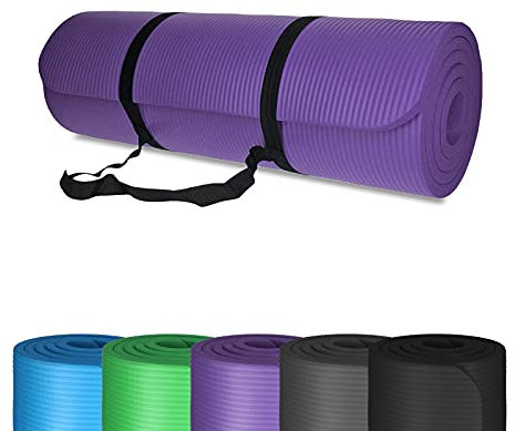 TP Komfort Yoga-Matte inkl. Trage-Gurt, Sport-Matte für Pilates, Gymnastik, Fitness-Workout, pflegeleichter Schaumstoff, rutschfest und gelenkschonend
