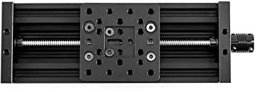 QWORK Screw Slide Table Linear Actuator Kit, 7-7/8 Inch 4080U Z-axis Linear Module for 3D Printer and DIY CNC Router Parts X Y Z Axis, 200mm Black